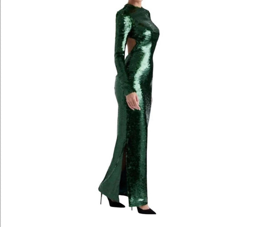Belle Pine Sequin Open Back Maxi Dress