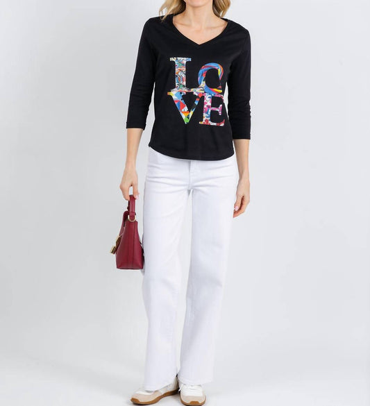 Val 3/4 Sleeve V-neck Tee