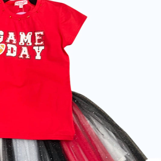 Girl's Game Day Tee With Skirt