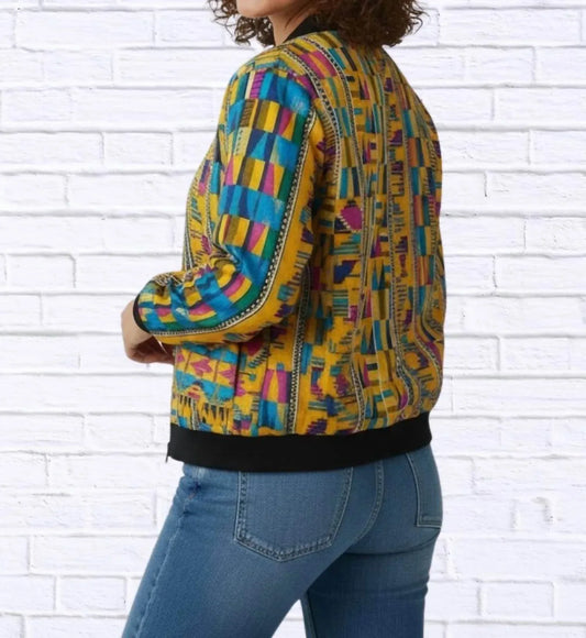 Diva USA - Maddy Traditional Bomber Printed Ethnic Jacket - Rack Hunt