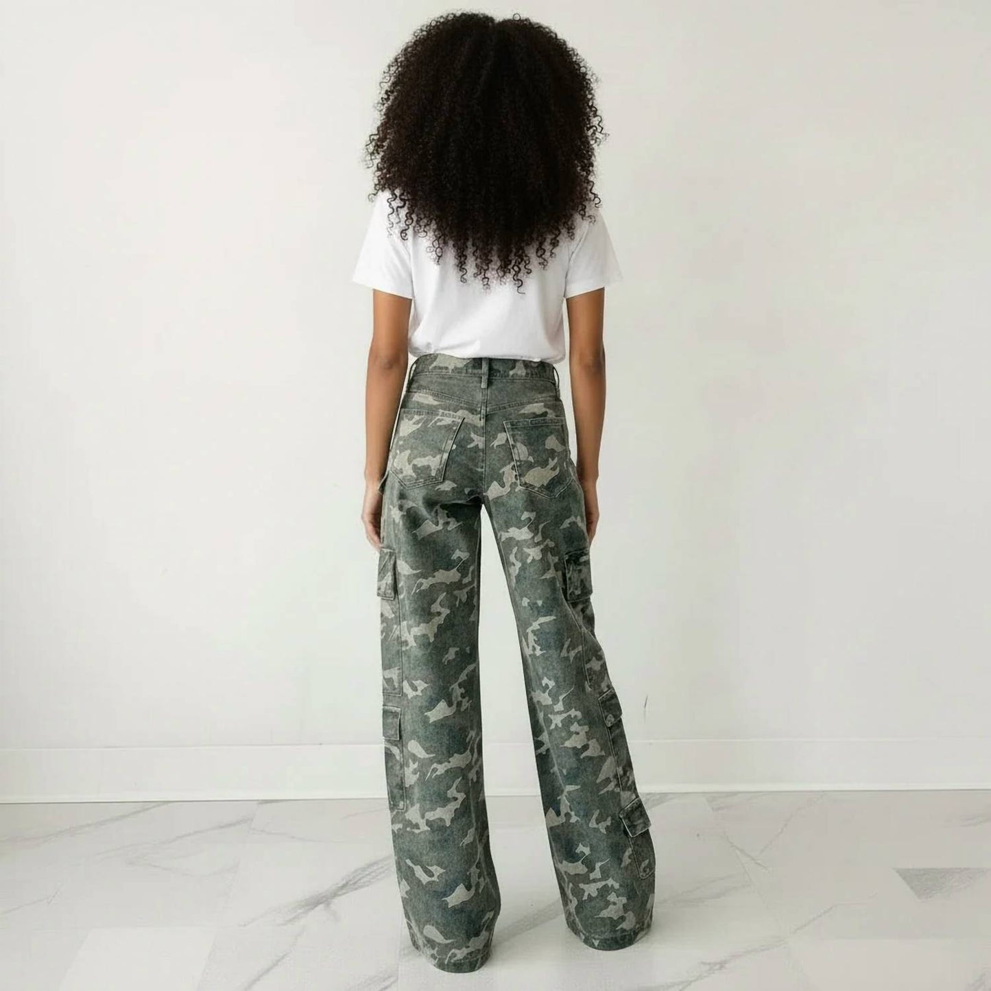 Denim Cargo Pants