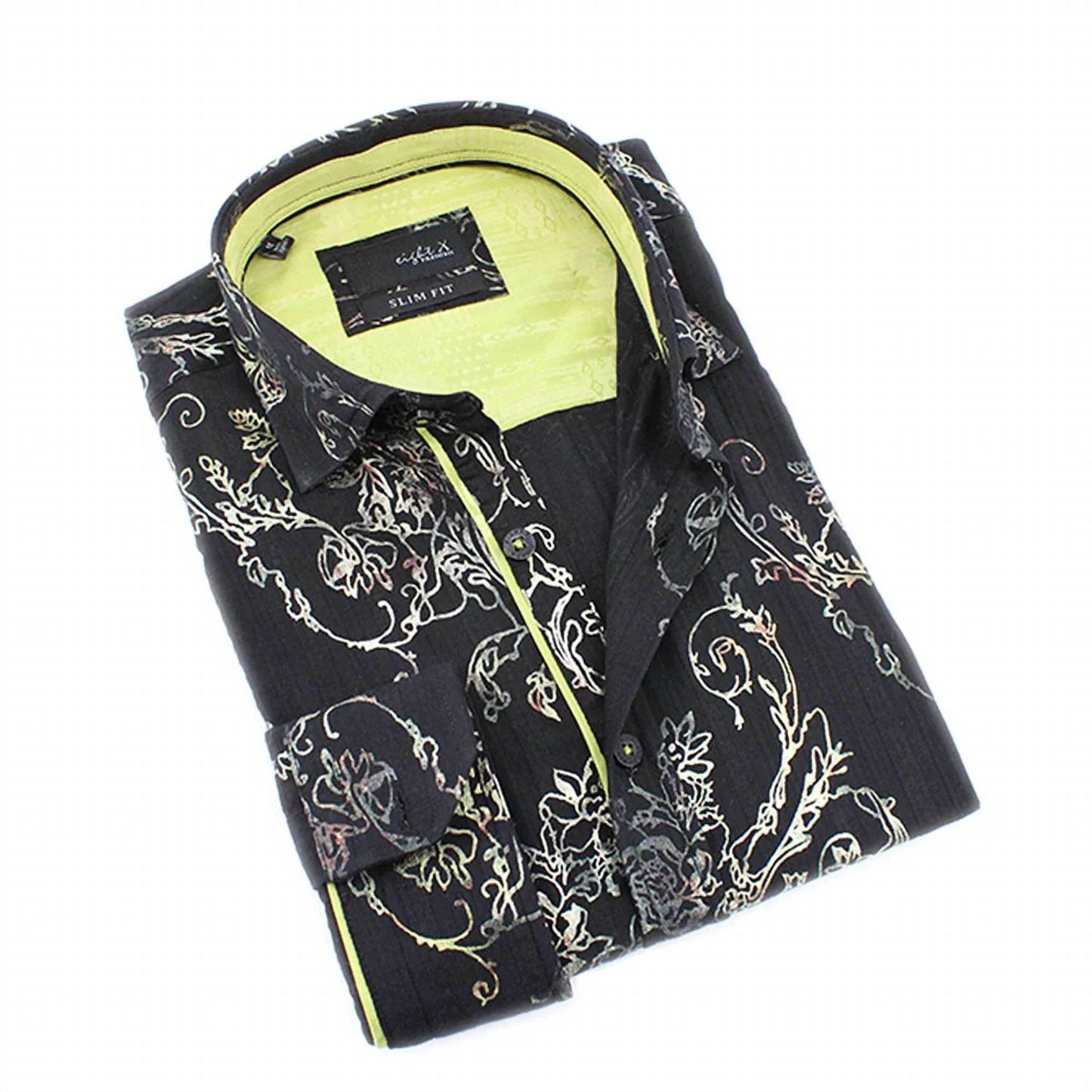 Rose Foil Print Button Down Shirt