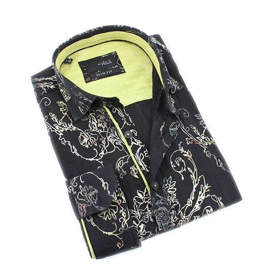 Rose Foil Print Button Down Shirt