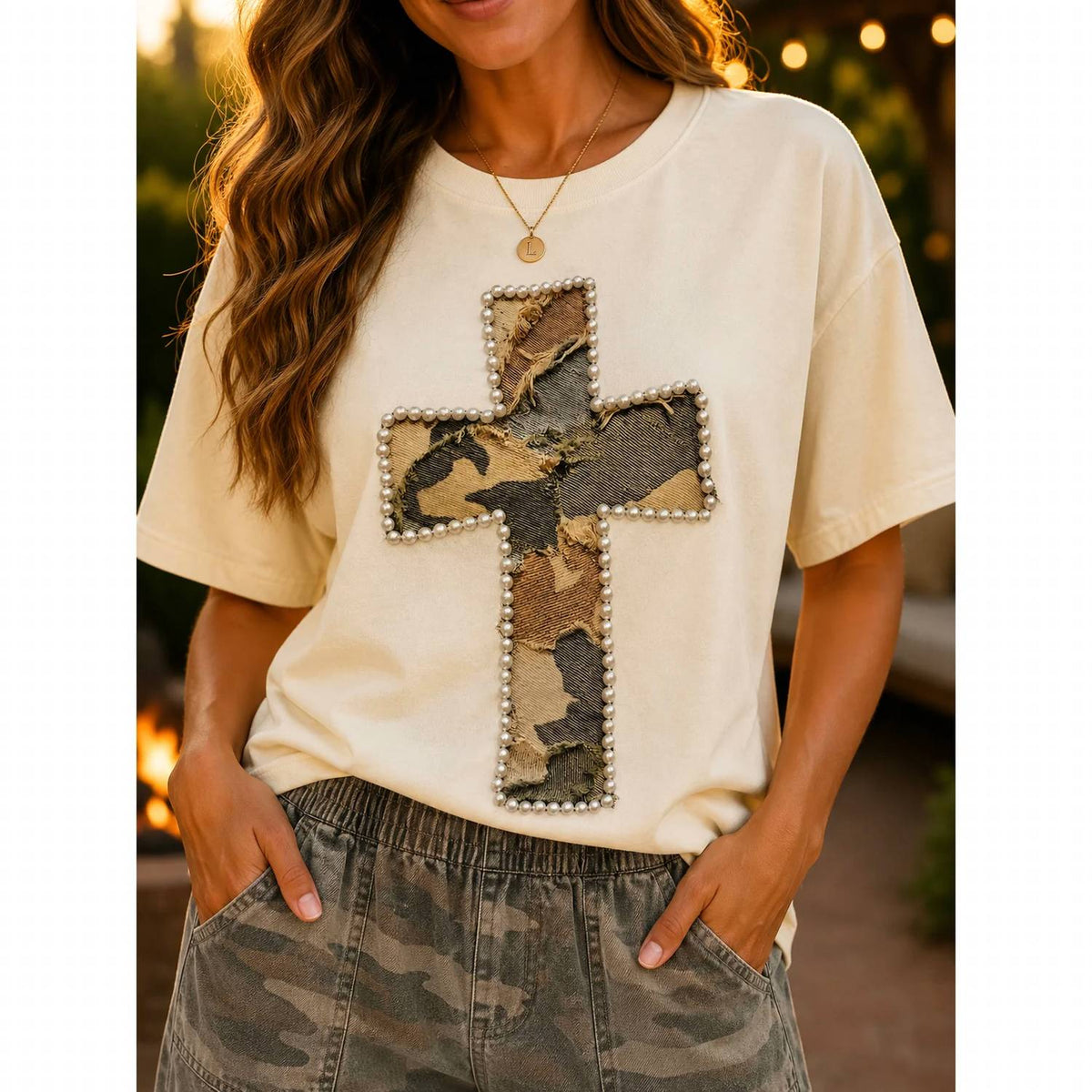 Camo Cross Graphic Short Sleeve Tee