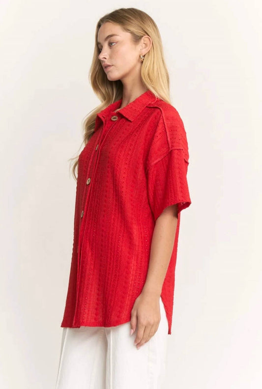 Eyelet Woven Top