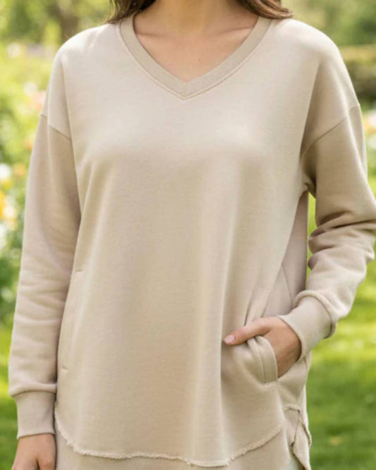 V-neck Sweatshirt With Pocket