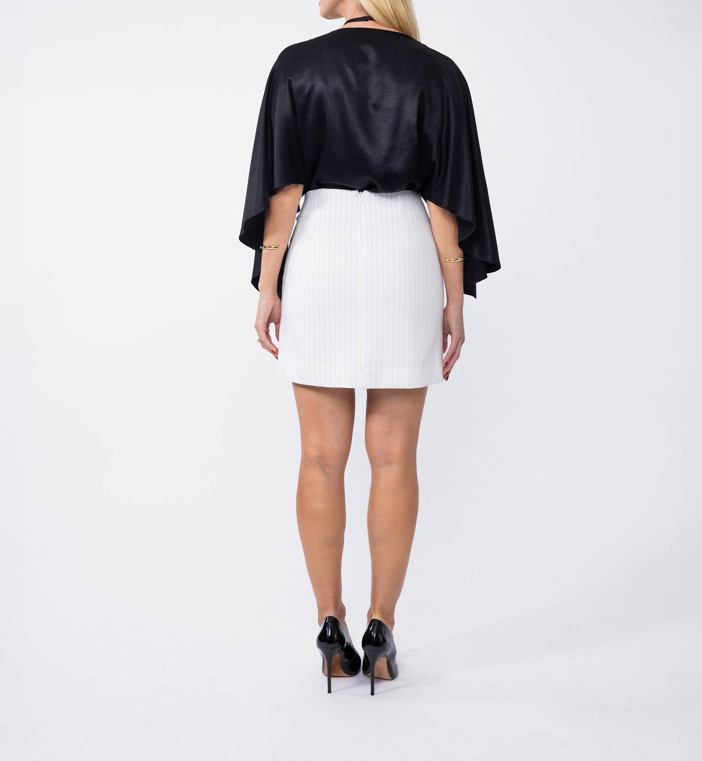 Line Striped Mini Skirt