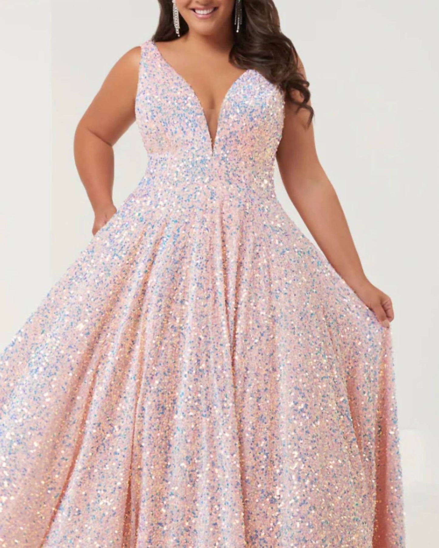 Velvet Sequin A-line Gown