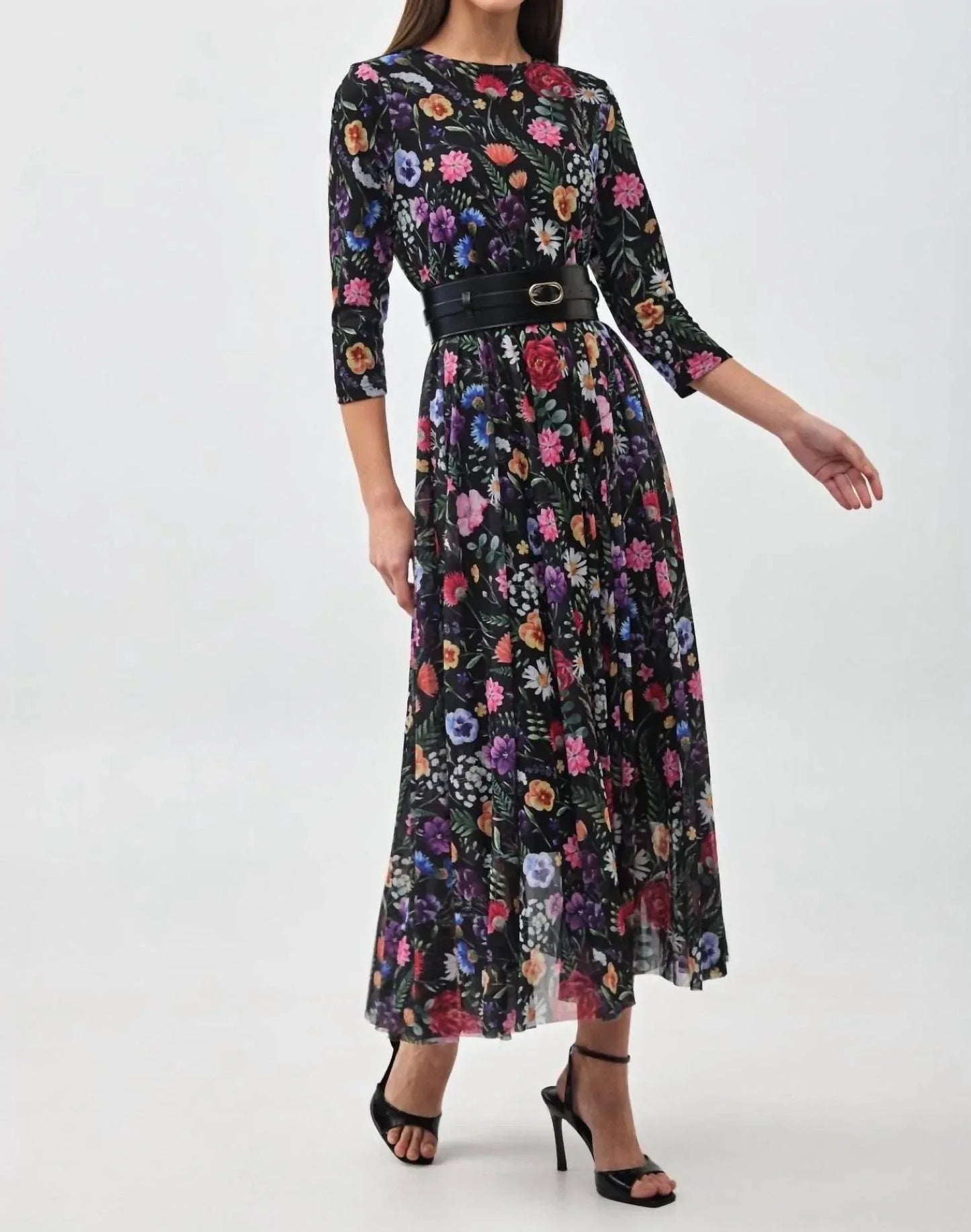 Camellia - Valentina Floral Print Mesh Maxi Dress - Rack Hunt