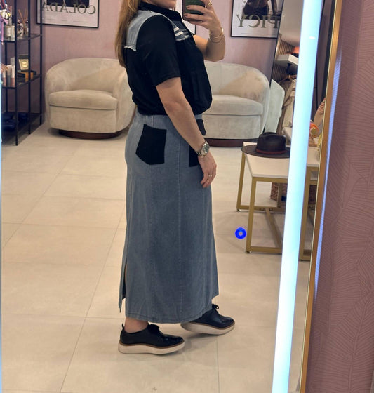 Denim Maxi Skirt