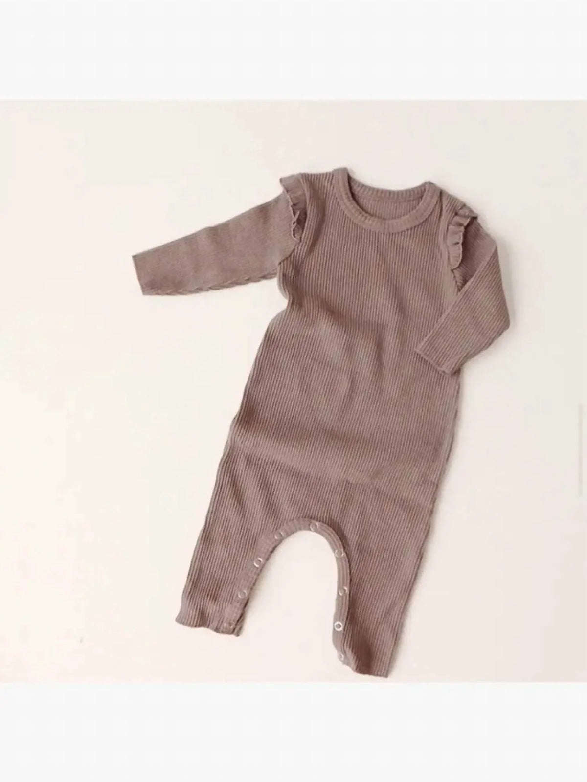 Peekaboo - Girls' Flutter Sleeve Ribbed Romper - Rack Hunt