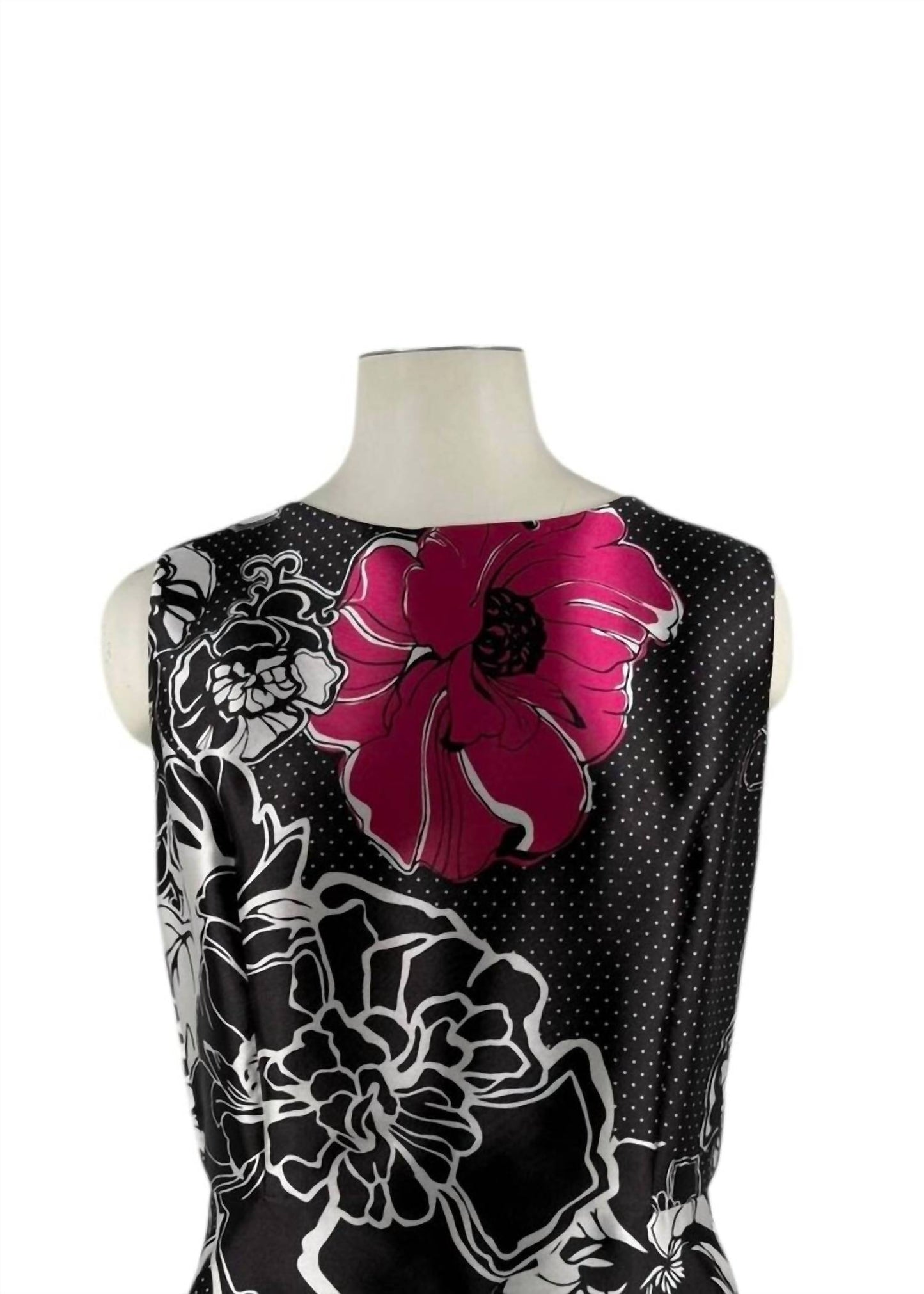 Silk Dot And Floral Midi Dress