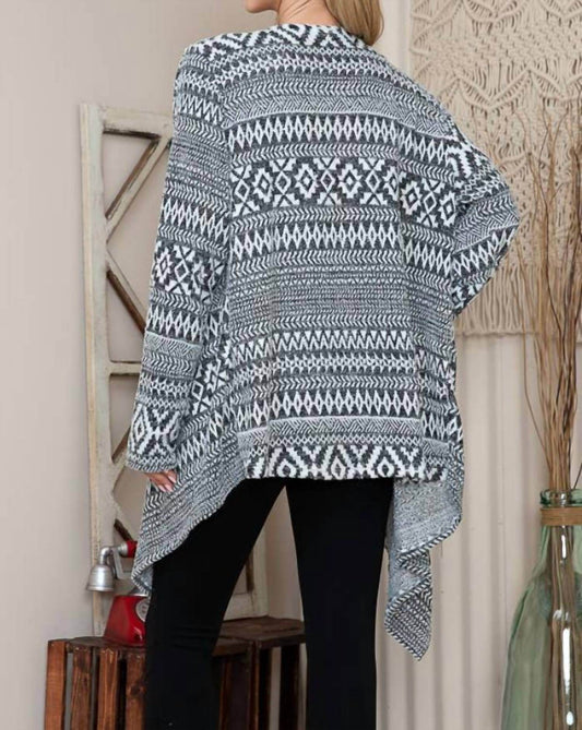 Haute Apparel - Aztec Print Open Cardigan - Rack Hunt -