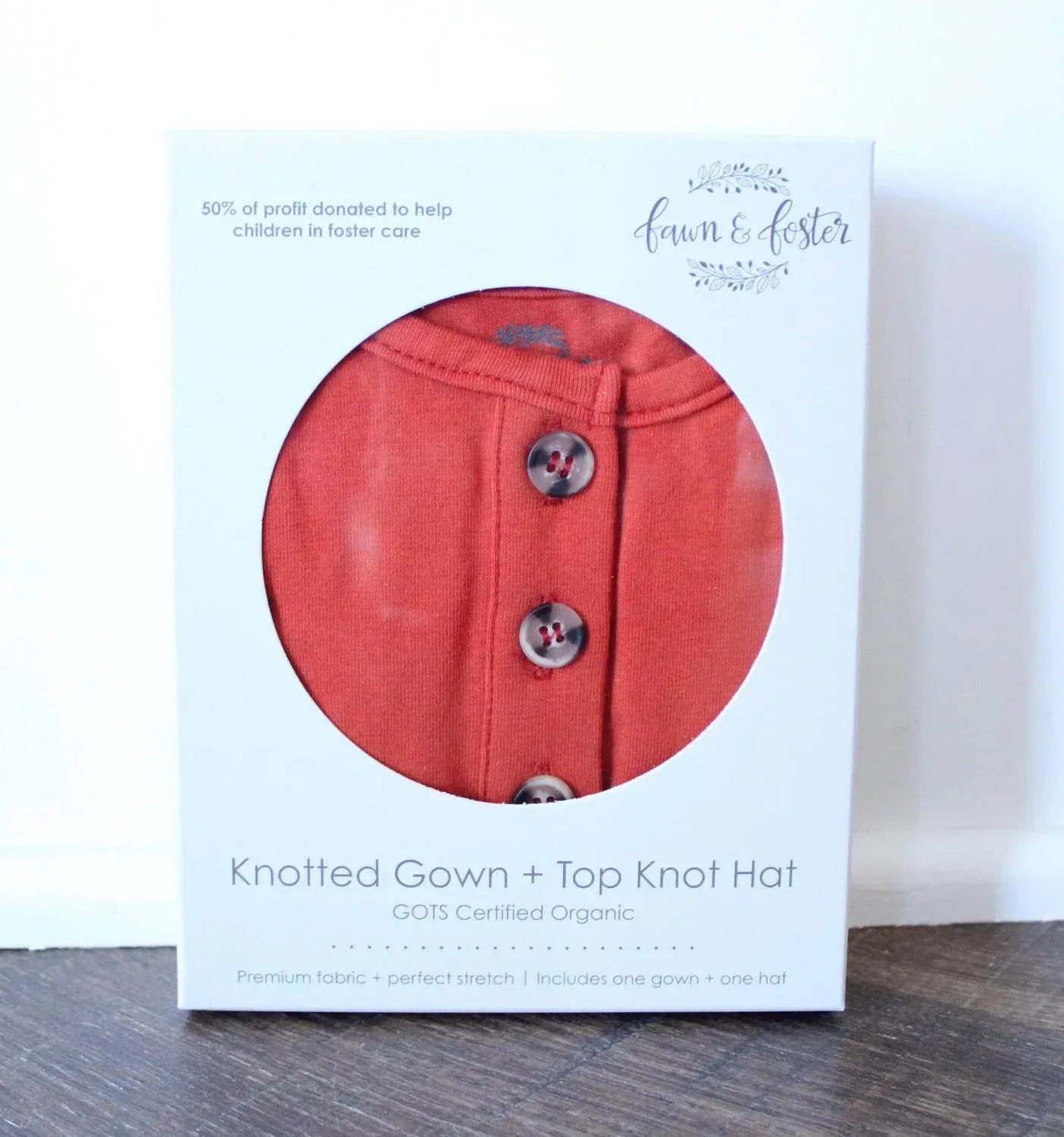 Fawn & Foster - Baby Organic Knotted Gown + Top Knot Hat Sleep Sack - Rack Hunt