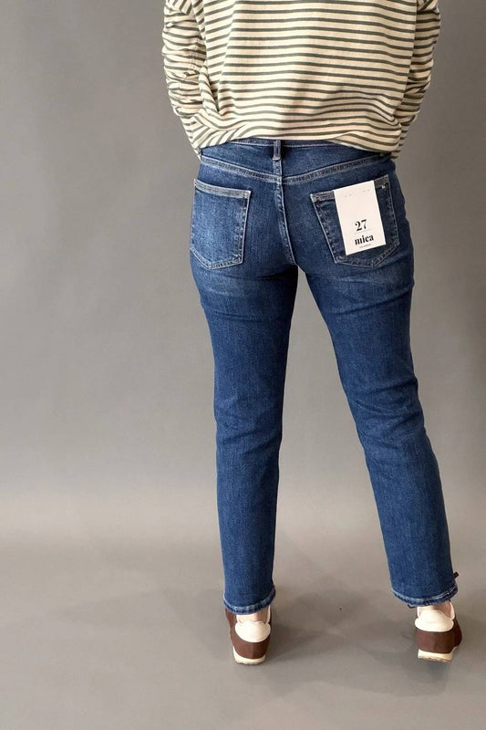 Mid Rise Straight Crop Jeans