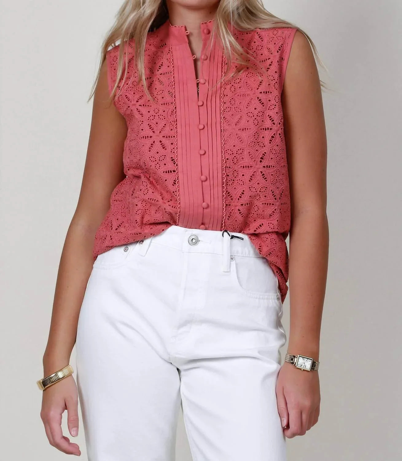 Mos the Label - Sara Lace Sleeveless Blouse - Rack Hunt