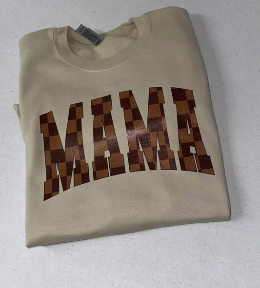 Circus Threads - Mama Brown Checkered Crewneck Tee - Rack Hunt