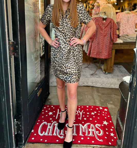 Leopard Front Fitted Dress