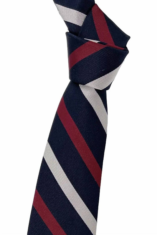 Men's Regimental Self-lined Woven Silk Faille Tie