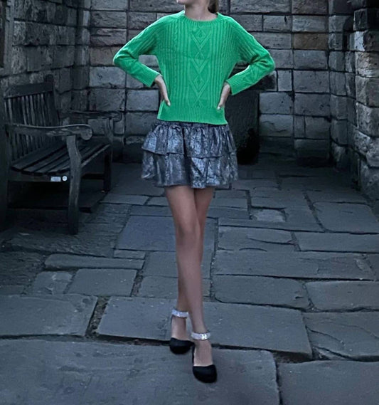 Girl's Braided Knit Sweater