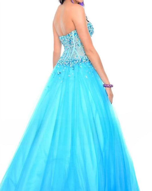 Precious Formals - Fully-sheer Glitzy Ballgown - Rack Hunt