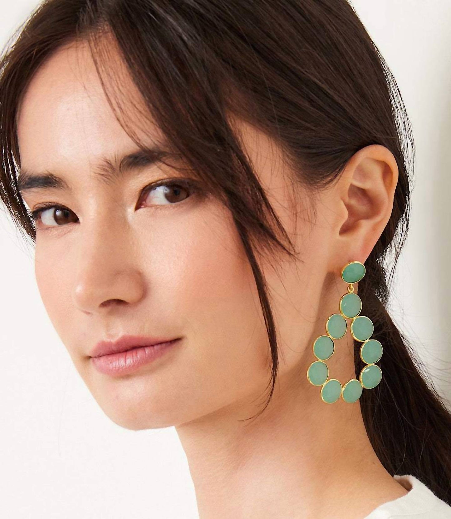 Women's Gemstone Bezel Drop Earrings