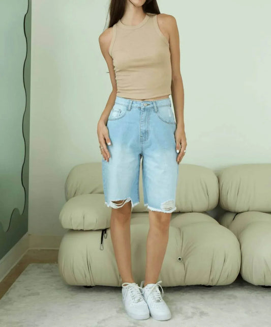 Hustle N Holla - Zuri Distressed Jorts - Rack Hunt