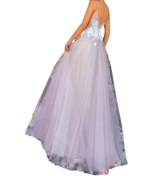 A-line V-neck Maxi Dress