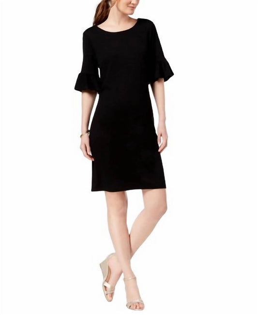 Ruffle Sleeve Shift Dress