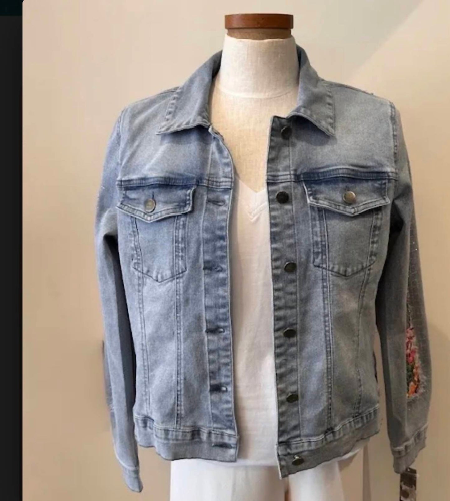diana denim floral jacket