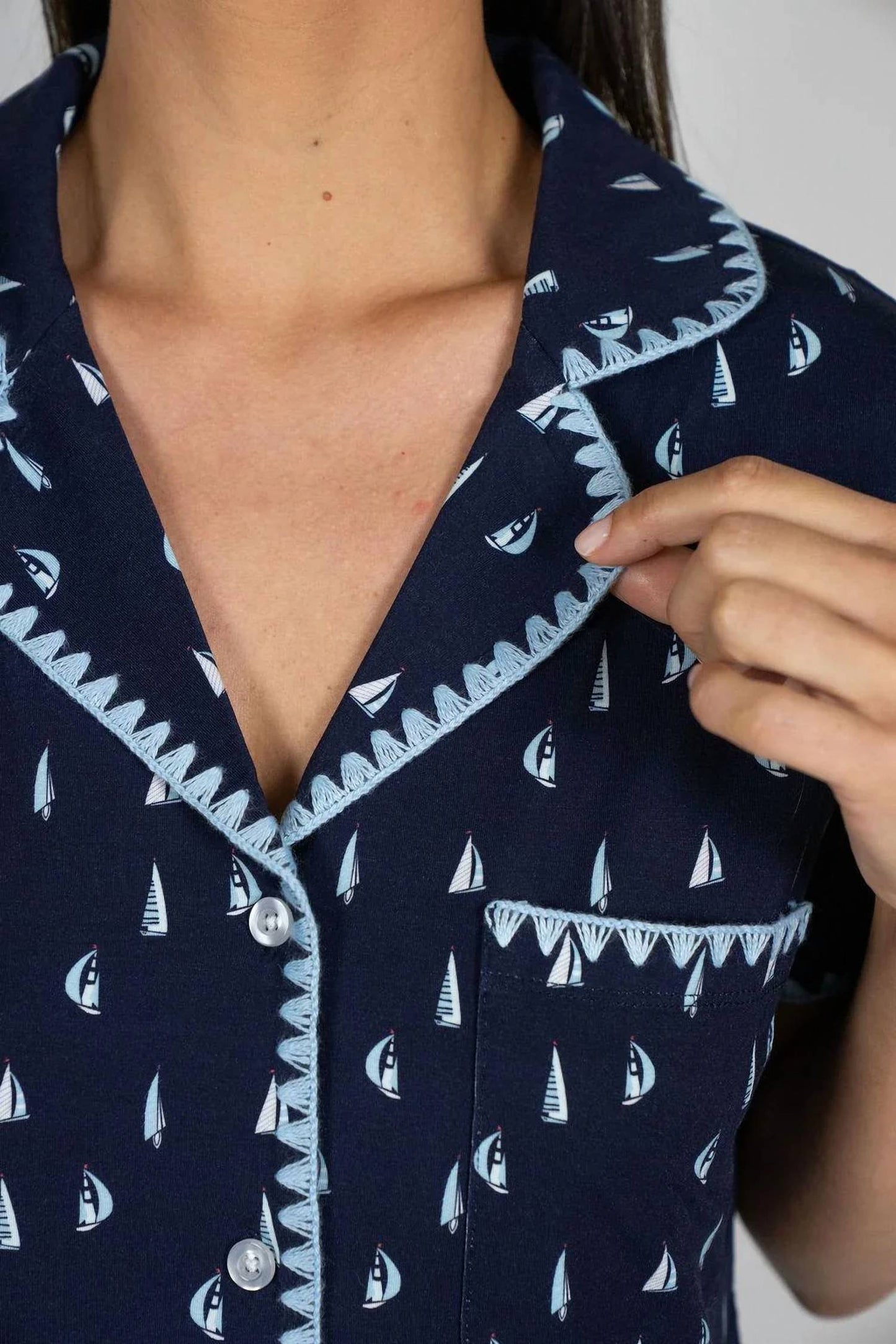 Women's Sailboat Cropped Pant Set