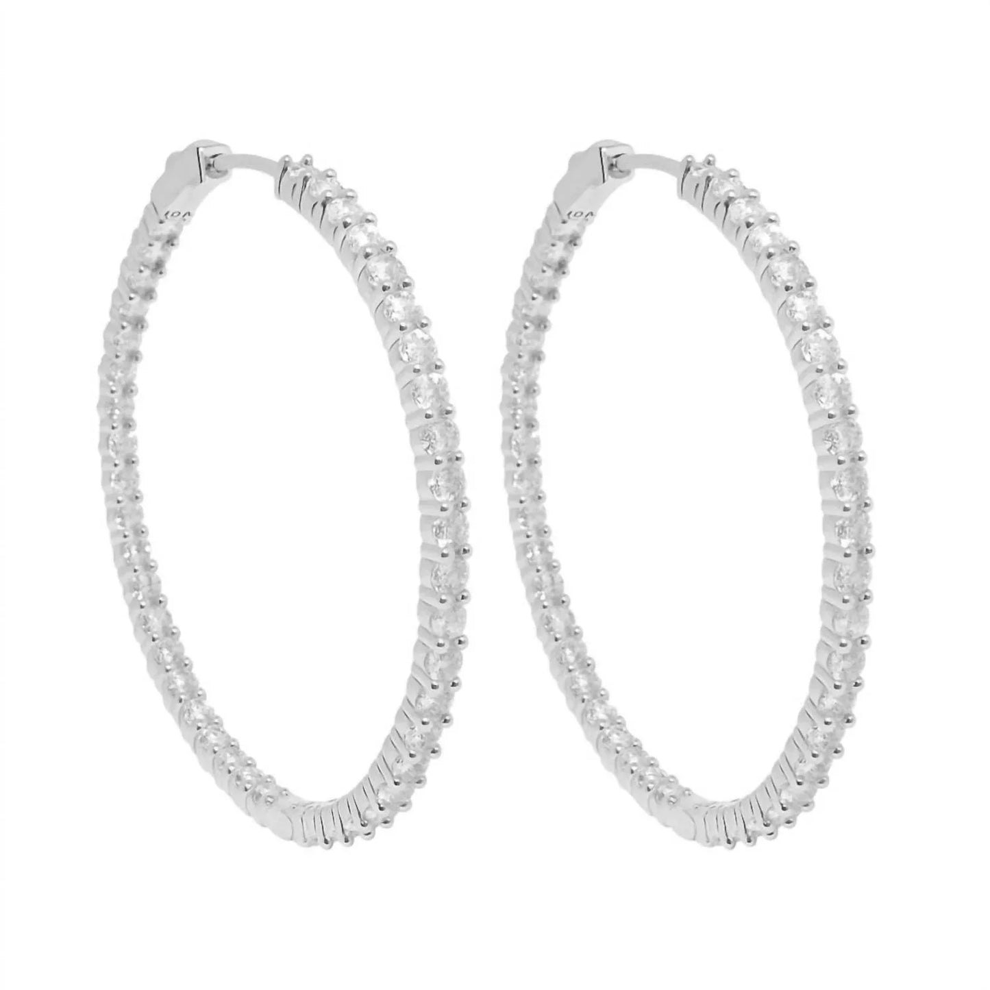 Allyanna Gifts - Women's Moissanite Inside Out Hinged Hoop Earrings - Rack Hunt