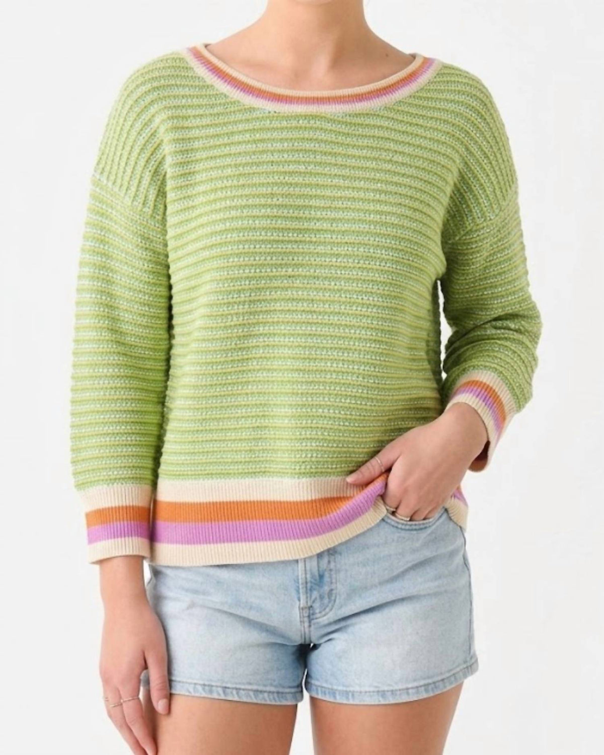 3/4 Sleeve Scoop Neck Sweater