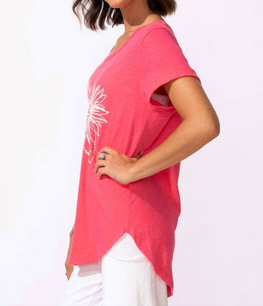 Destination Floral Cuff Sleeve Tee