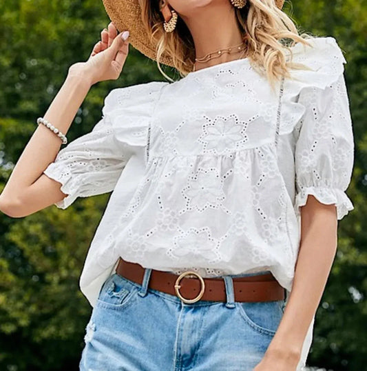 Licosa - Leah Eyelet Blouse - Rack Hunt