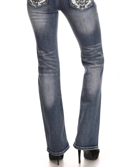 Bus Stop - Naughty Denim with Skull Pockets - Rack Hunt -