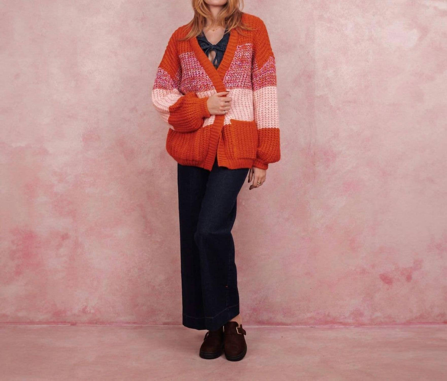 Janie Oversized Chunky Stripe Cardigan