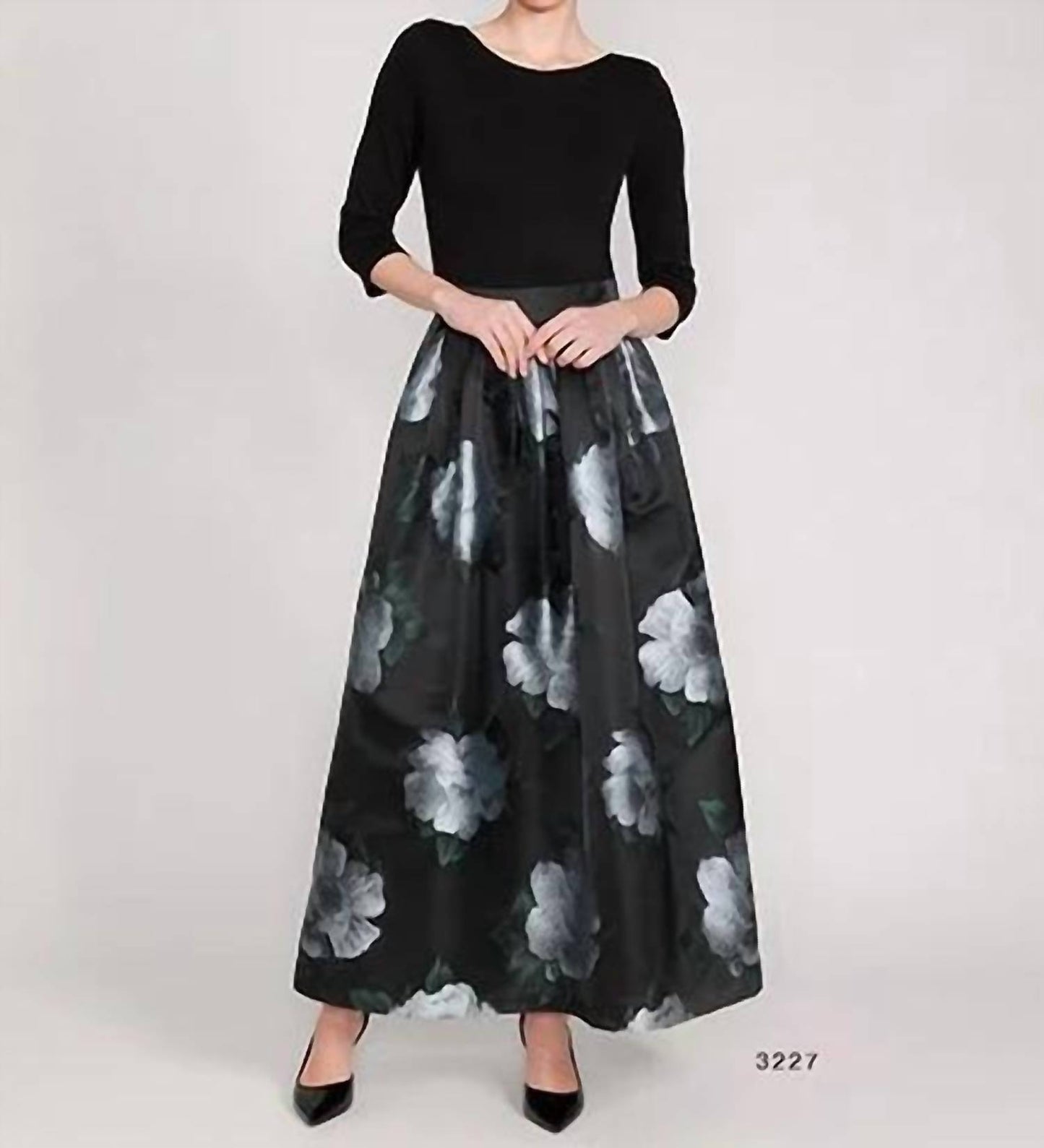 Floral Jacquard Gown