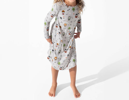 Little Monsters Bamboo Long Sleeve Dress