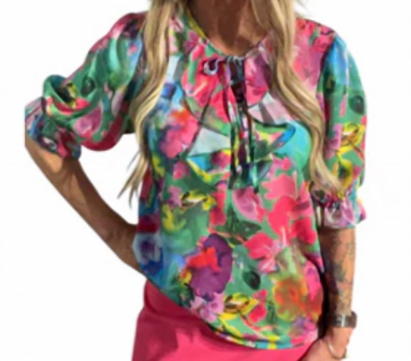 Tie V-neck Top
