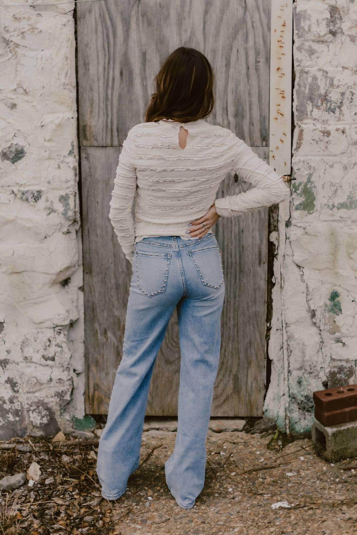 VIBRANT - Stud Me Straight Leg Jeans - Rack Hunt -