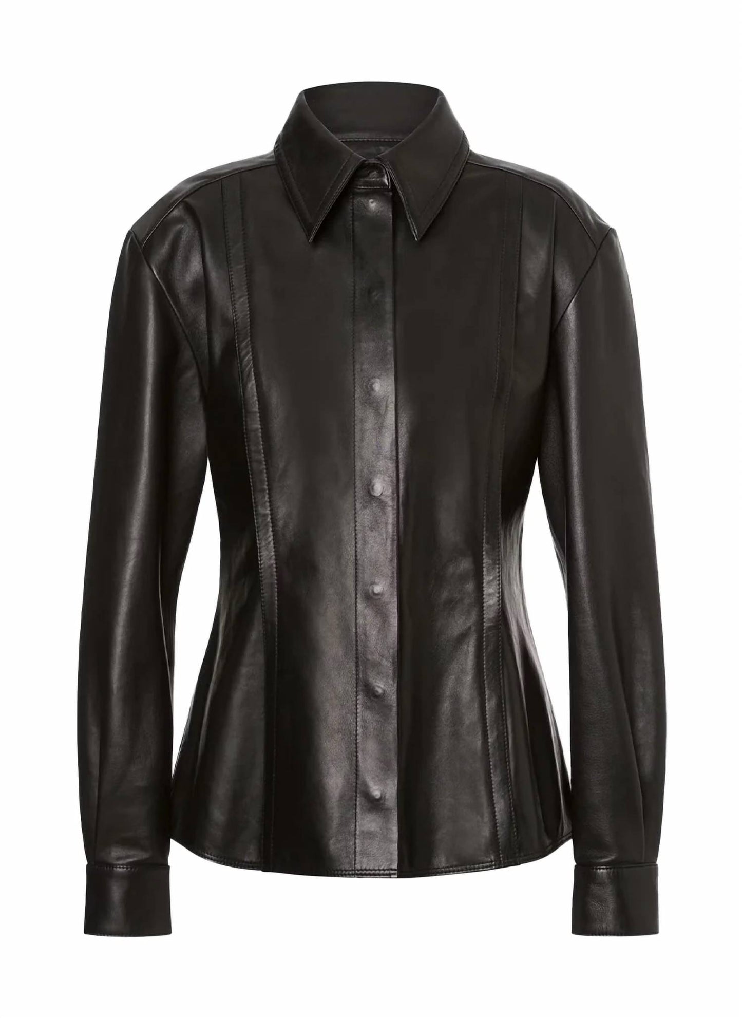 Nappa Leather Gloss Shirt Jacket