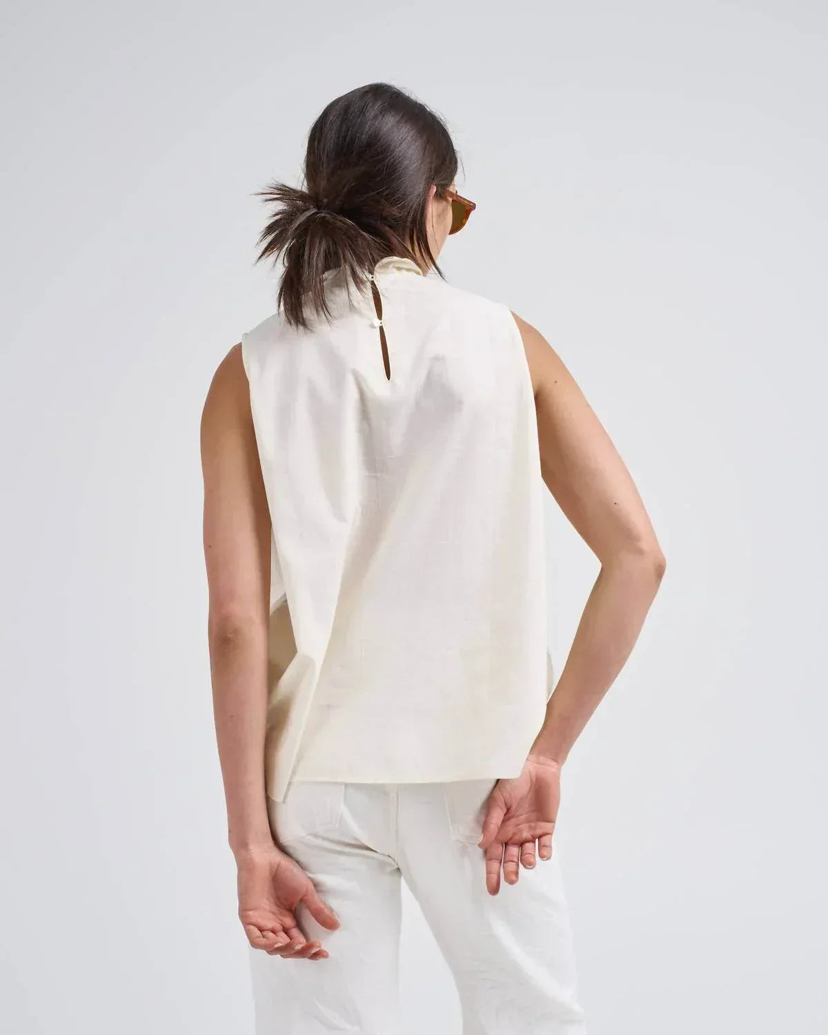 Chimala - Sleeveless Tuck Collar Blouse - Rack Hunt