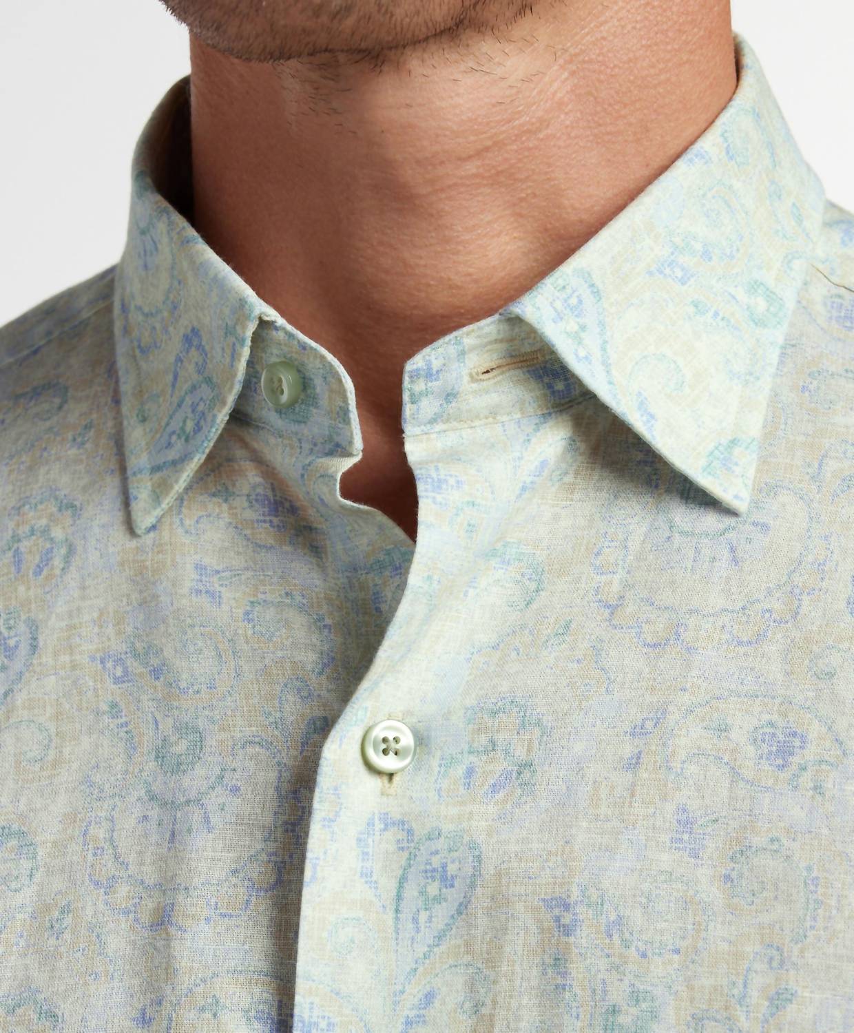 Paisley Linen Blend Sport Shirt