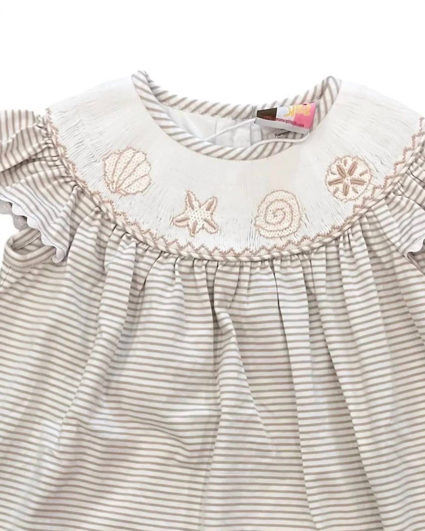 Girl's Seashell Smocked Bishop Dress