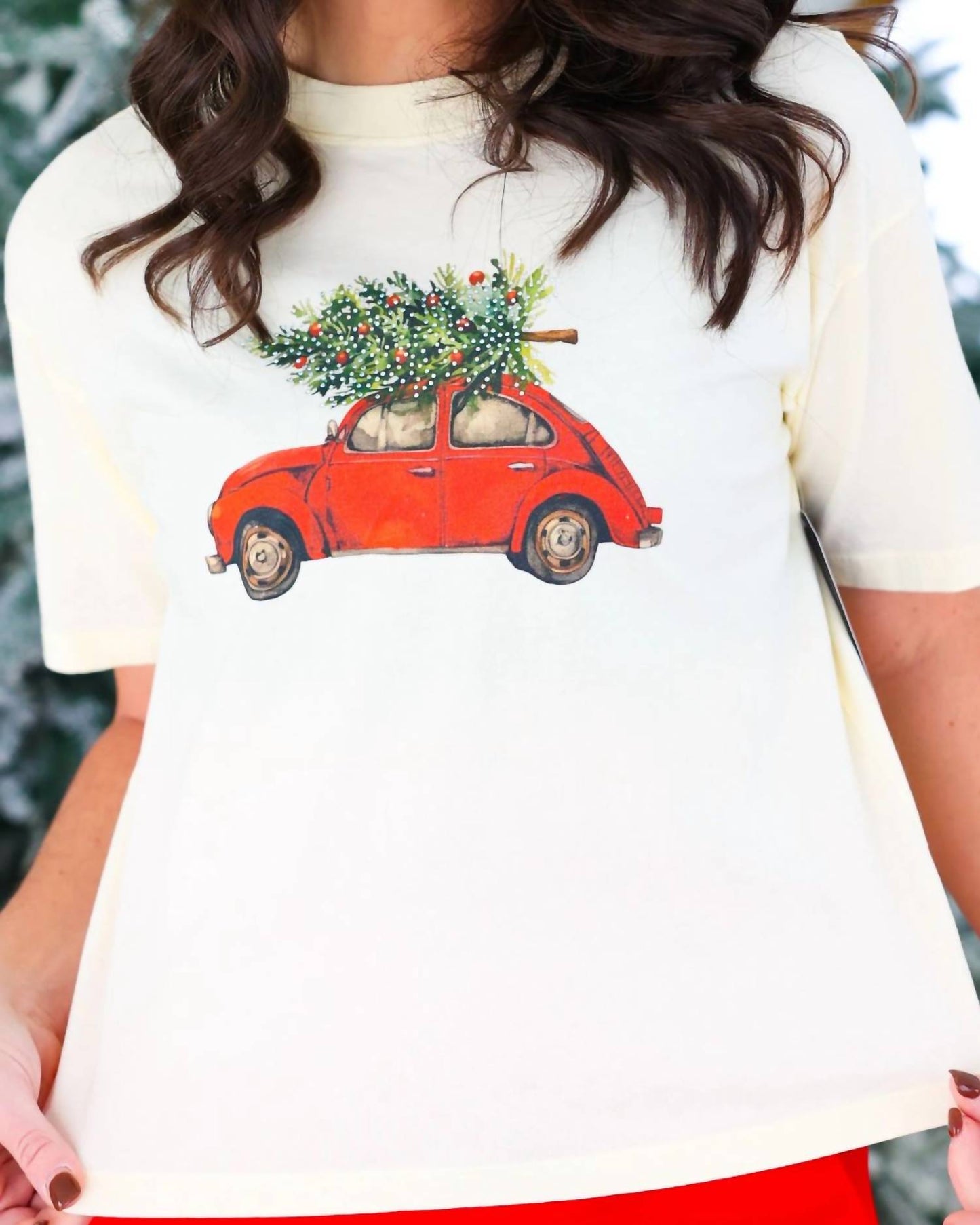Holiday Car With Tree Tee