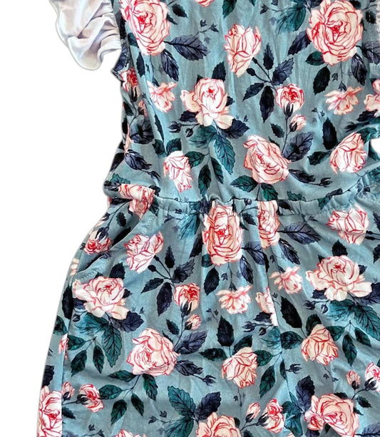 Girl's Evelyn Floral Bamboo Short Leggy Romper