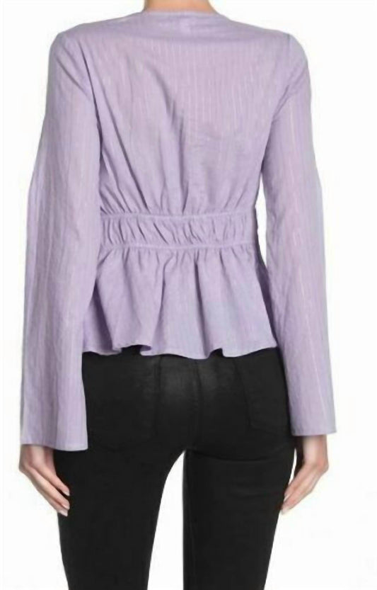 Love, Fire - Metallic Stripe Bell Sleeve Shirt Blouse - Rack Hunt -