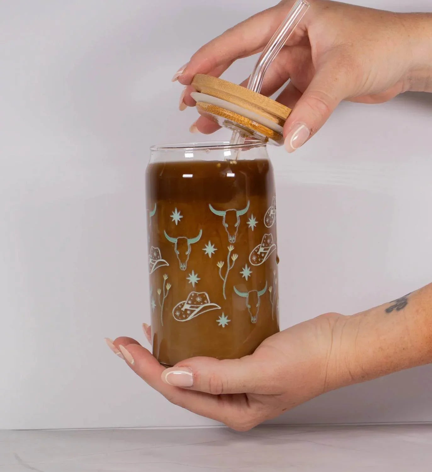 The Care Collective - Boho Western Latte Glass - Rack Hunt