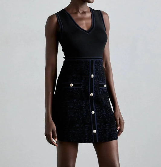 Maje - Double Knit Velvet Mesh Dress - Rack Hunt